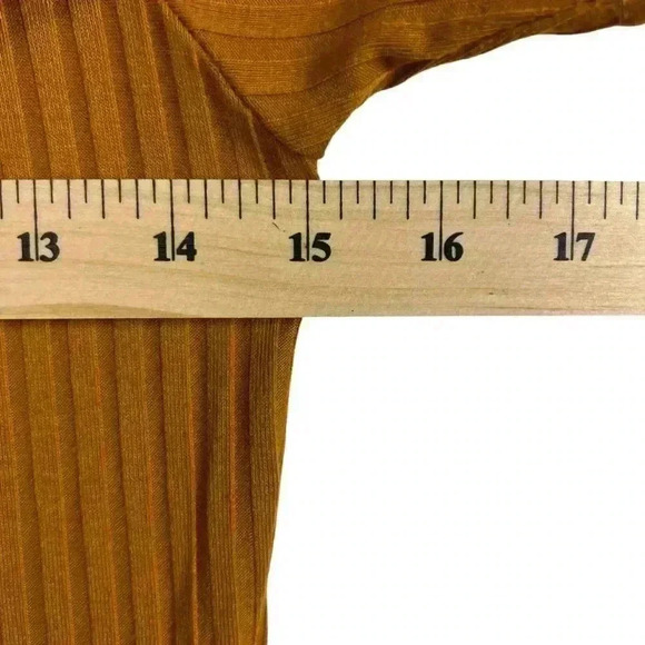 Say What? Mustard Brown Off The Shoulder Ribbed Midi Dress Women Size Medium - Picture 5 of 9
